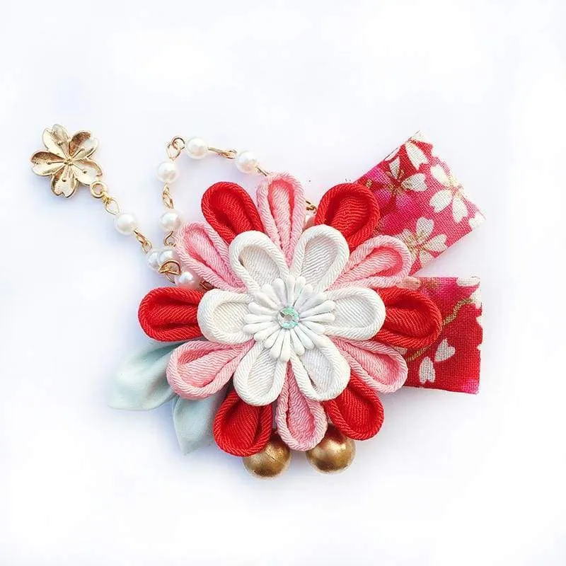 Handmade Tsumami Kanzashi Hair Clip 【Cherry Blossom】
