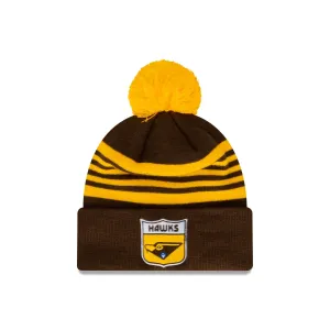Hawthorn Hawks Heritage Stripe Beanie with Pom
