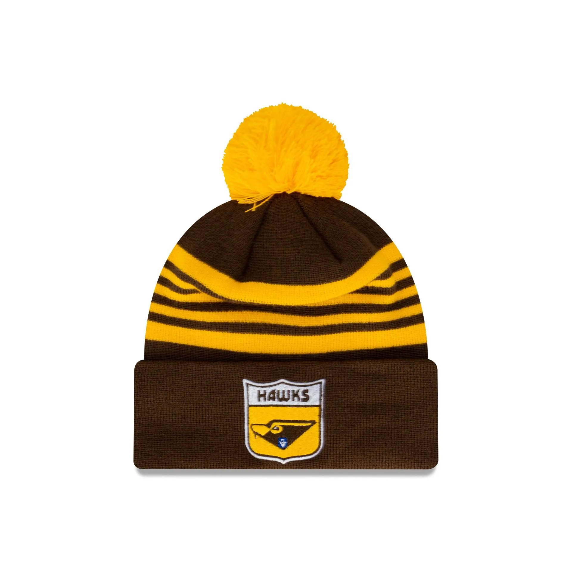 Hawthorn Hawks Heritage Stripe Beanie with Pom