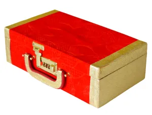 Heart Home Flower Design Multipurpose Wooden 2 Rod Bangle Box/Organizer/Case With Number Lock System (Red)-47HH0693