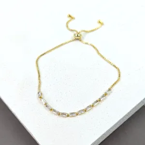 Horizontal set baguette crystal friendship bracelet