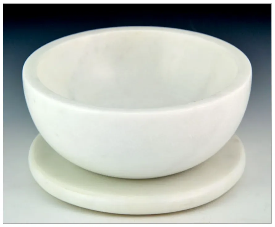 **IMPERFECT FLAWED DISCOUNTED** White Opal Marble Charcoal Incense Burner Bowl w/ Coaster 5"