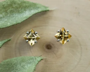 Imperial Topaz Earrings; Natural Untreated Brazil Topaz; 0.820cts