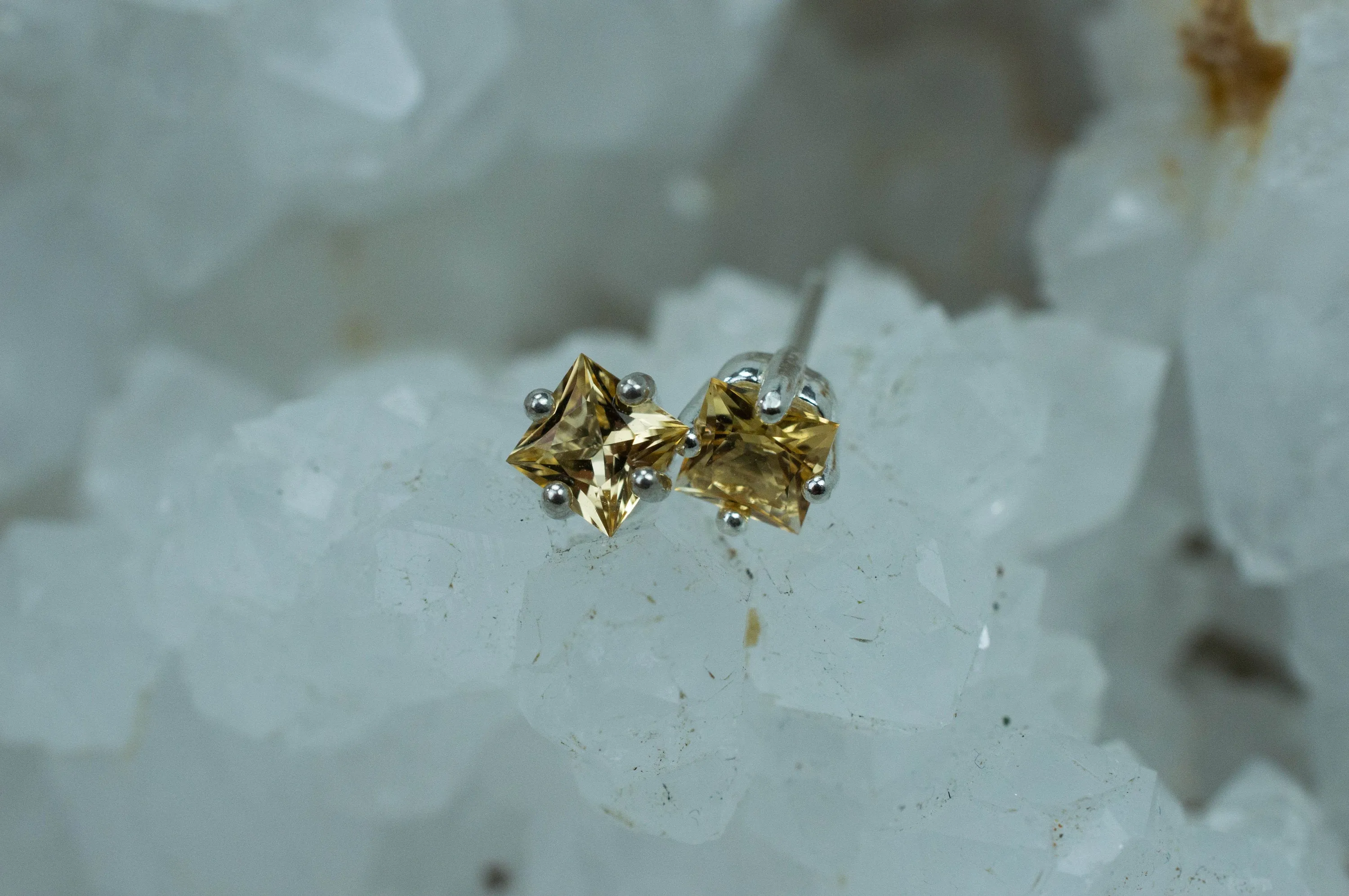 Imperial Topaz Earrings; Natural Untreated Brazil Topaz; 0.820cts