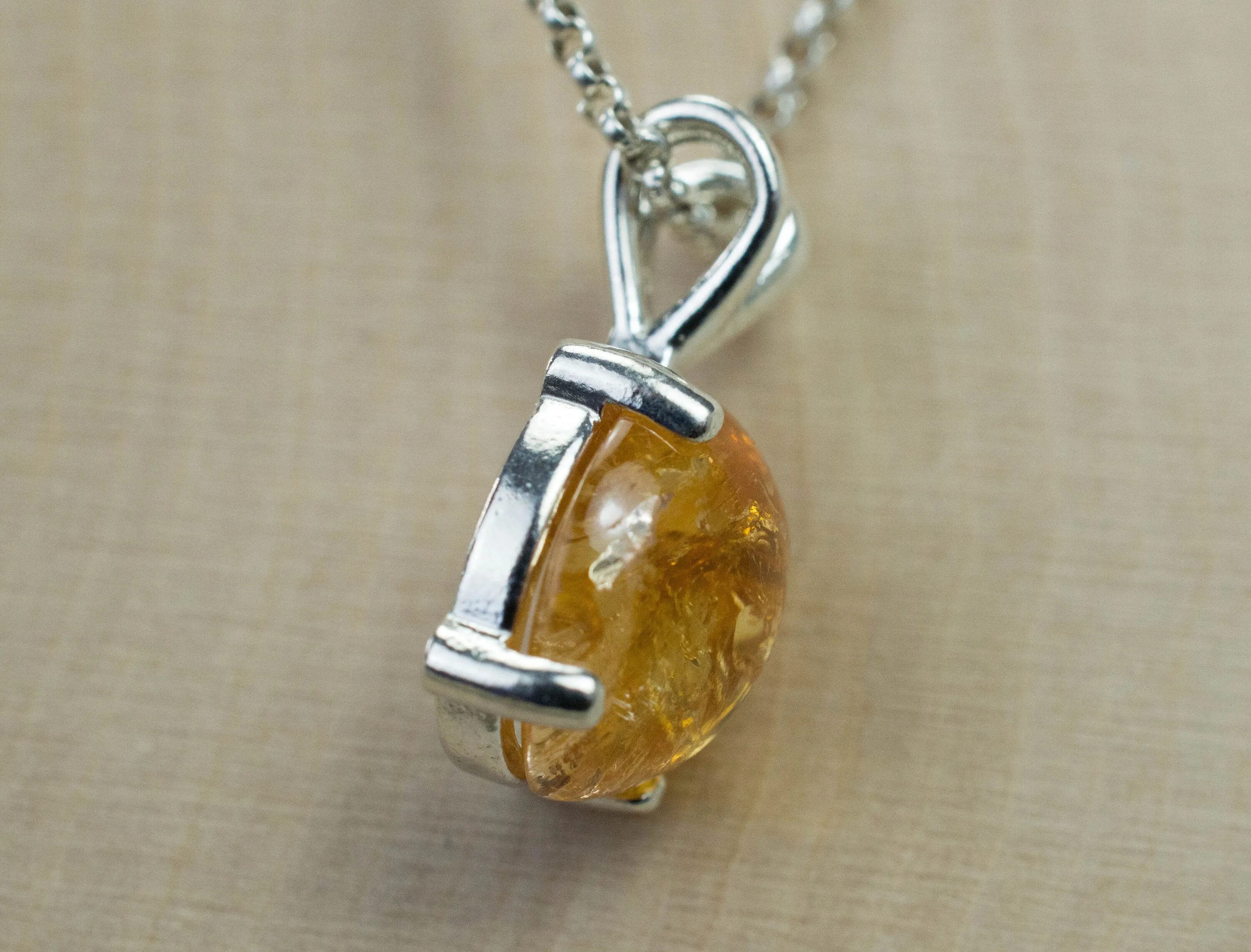 Imperial Topaz Pendant; Genuine Untreated Brazilian Topaz; 6.085cts