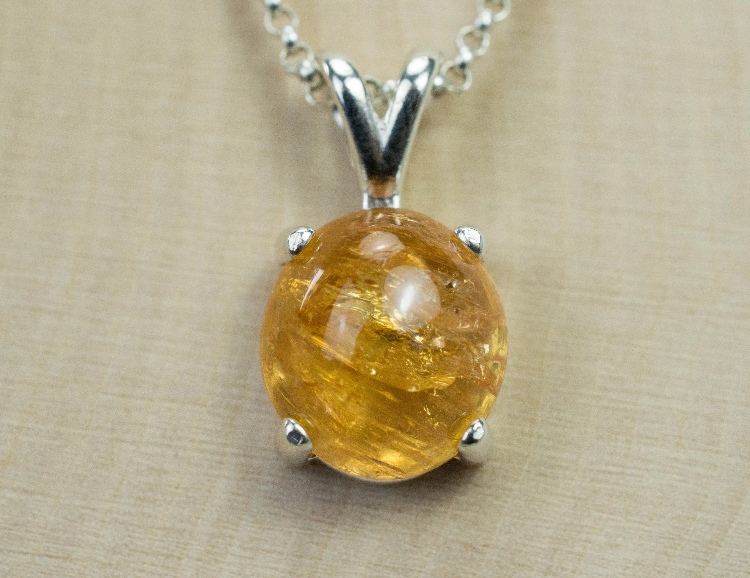 Imperial Topaz Pendant; Genuine Untreated Brazilian Topaz; 6.085cts