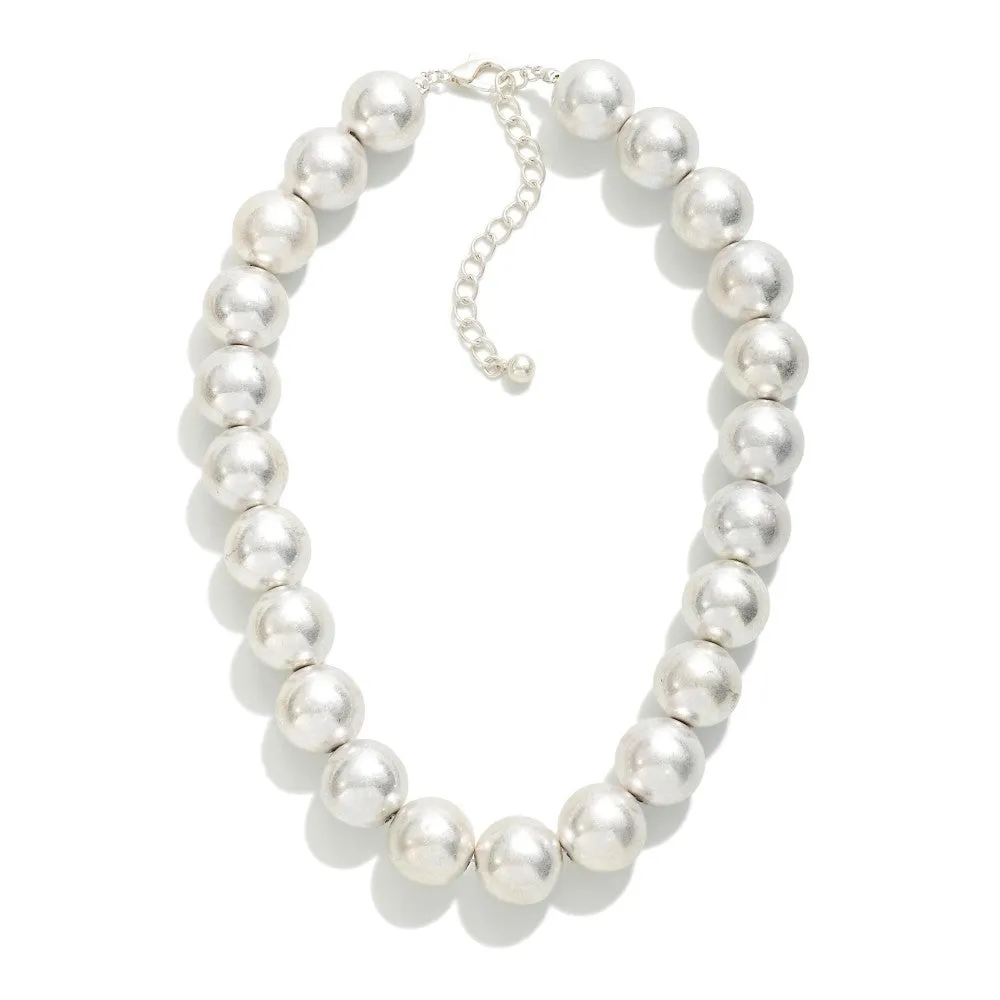 Juliet by Crystal Ave Chunky Worn Metal Beaded Necklace