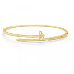 KC DESIGNS GOLD NAIL DIAMOND  BANGLE BRACELET