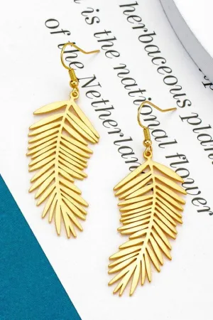 Leaf shape drop earrings