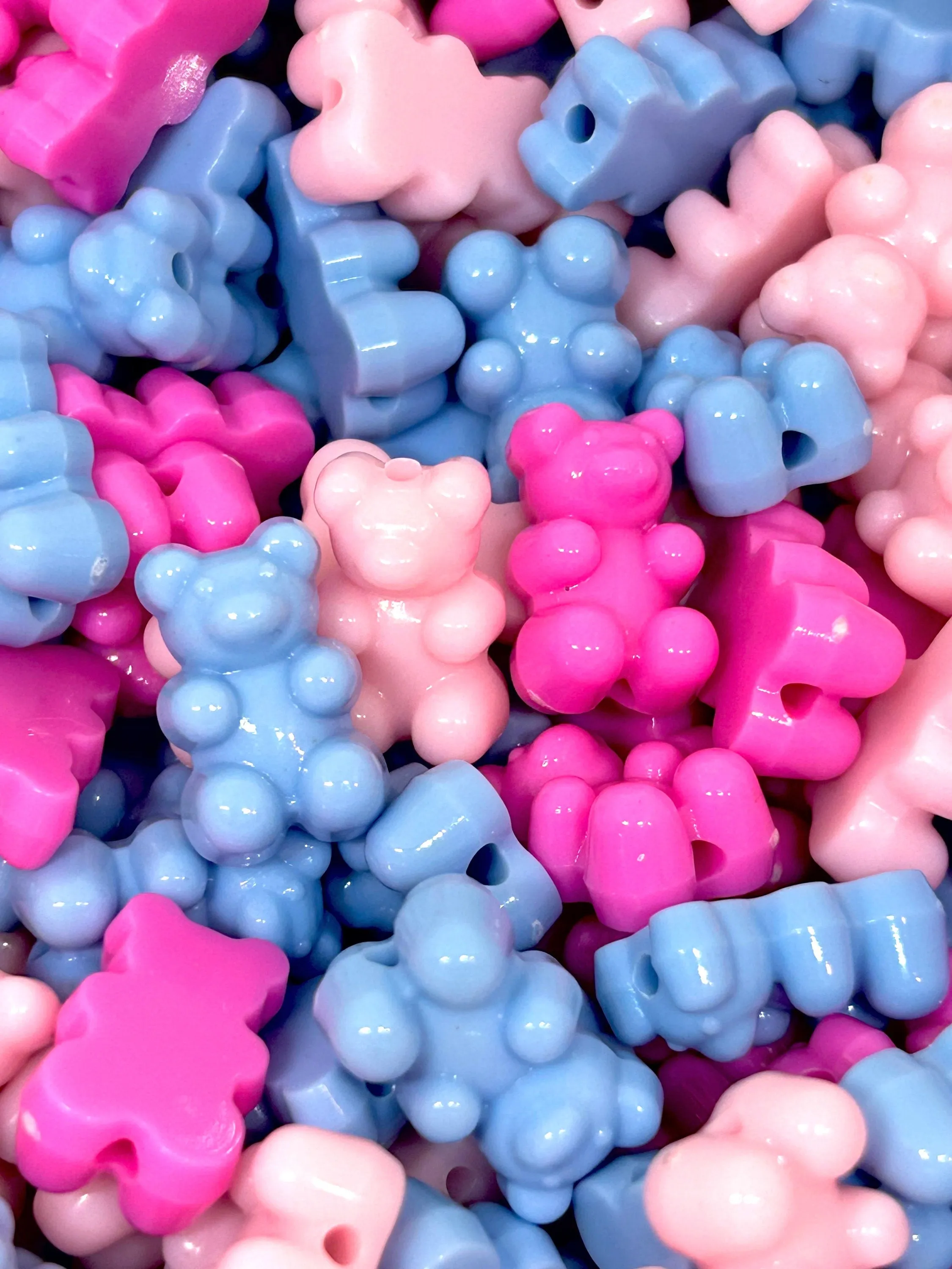 Lifesize Gummy Bear Beads in Cotton Candy Colors by Madison Beads - Fun and Unique Beads for Vibrant Jewelry and Crafts
