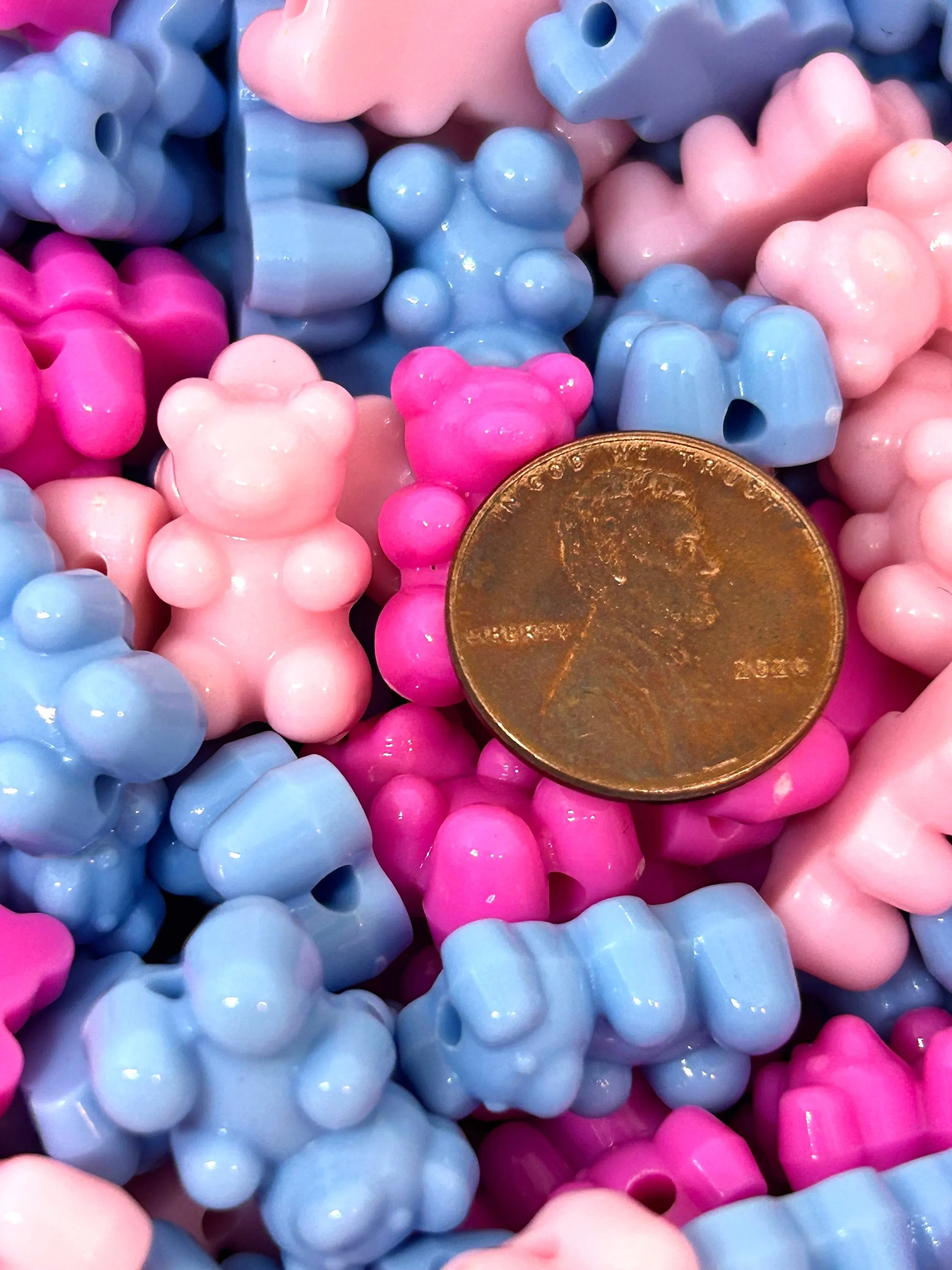 Lifesize Gummy Bear Beads in Cotton Candy Colors by Madison Beads - Fun and Unique Beads for Vibrant Jewelry and Crafts