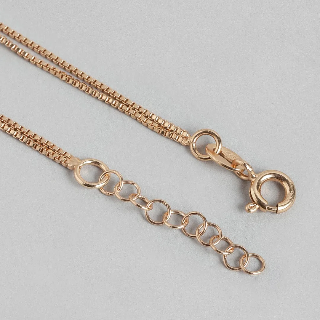 Linked Hearts Harmony Rose Gold-Plated 925 Sterling Silver Combo Anklet