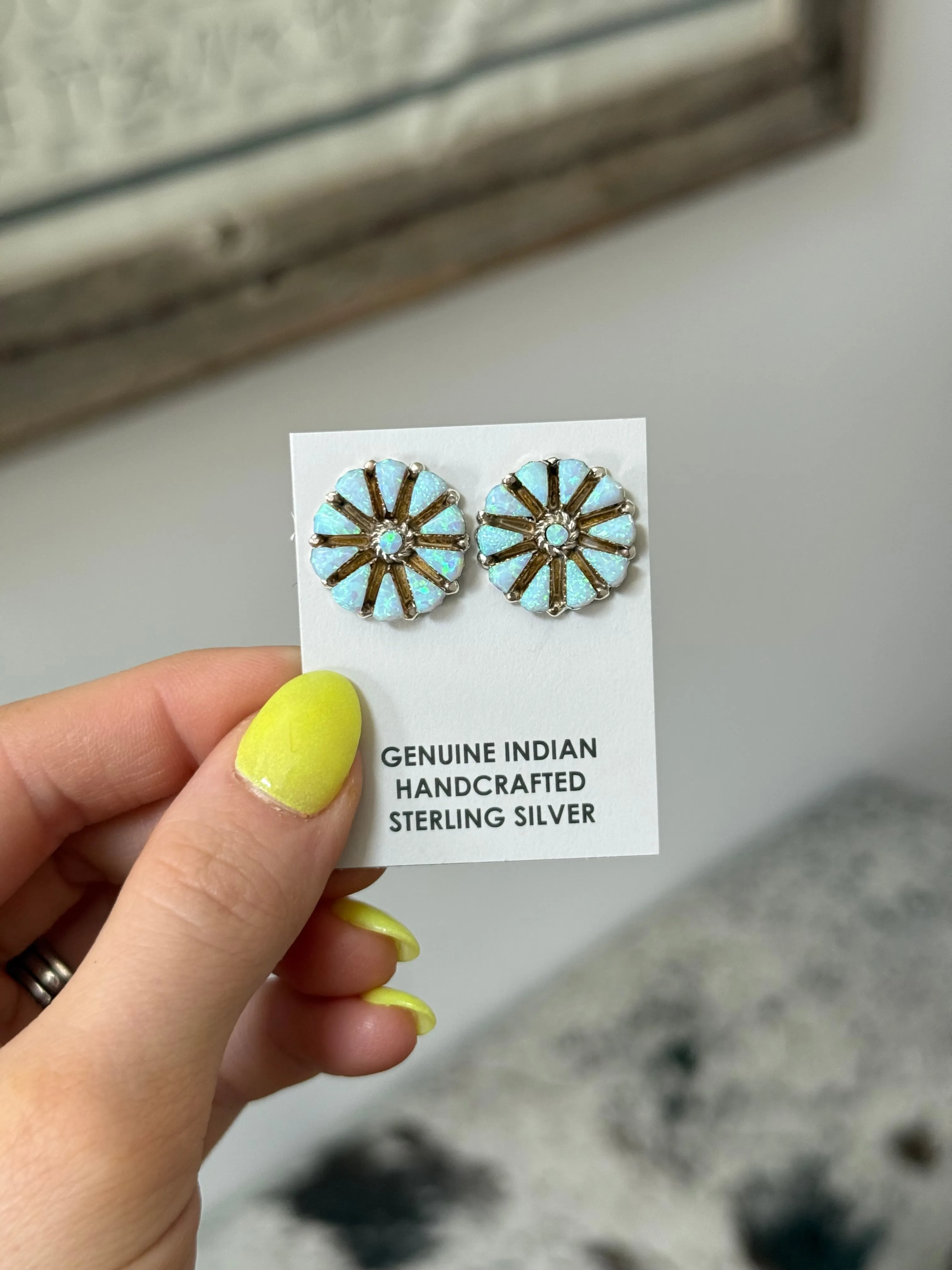 Liv's Turquoise Cluster Earrings: Opal