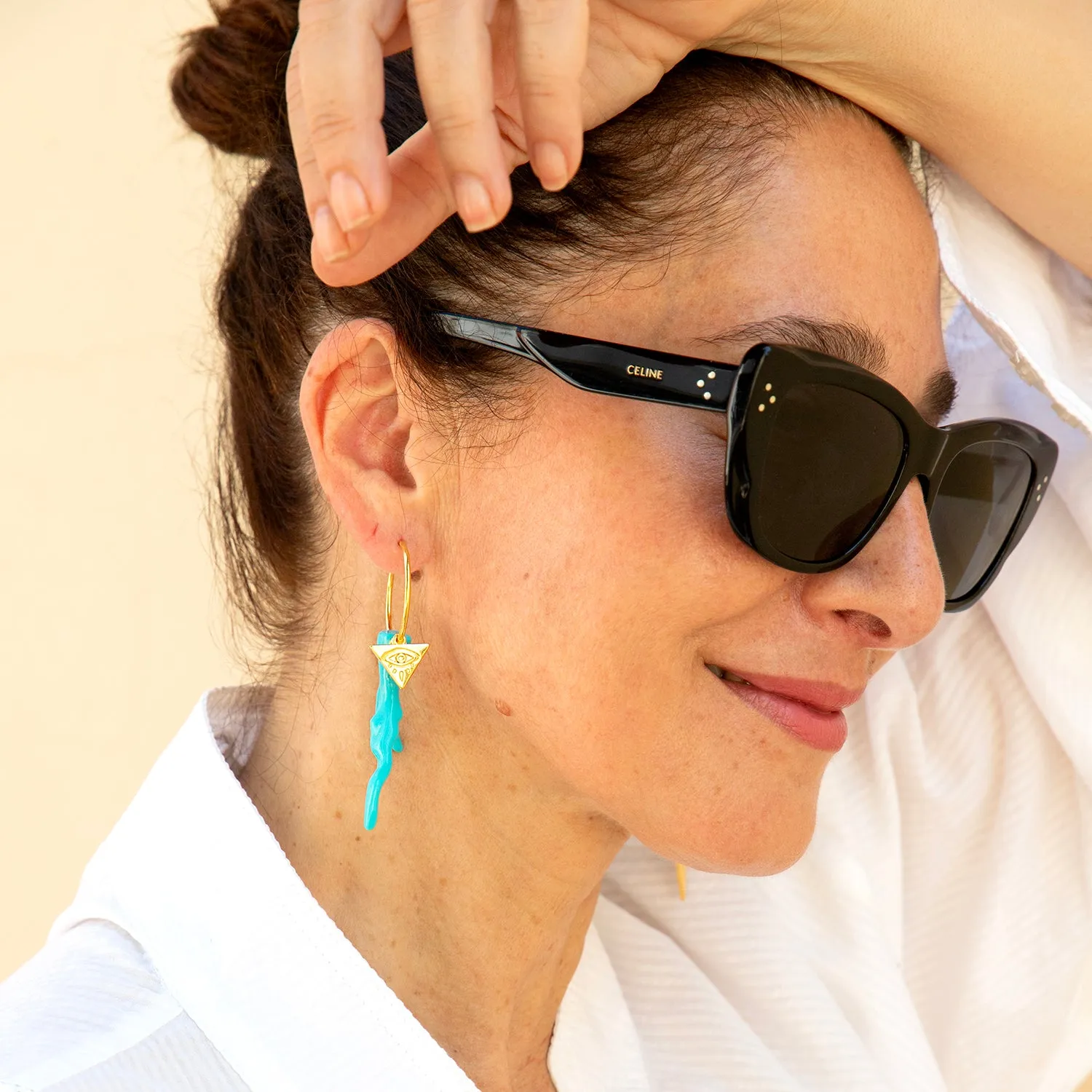 Lola Turquoise Coral Hoop Earrings