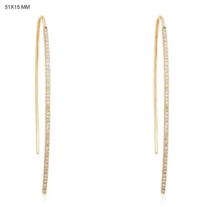 Luminous Long Beam Hoops Earrings