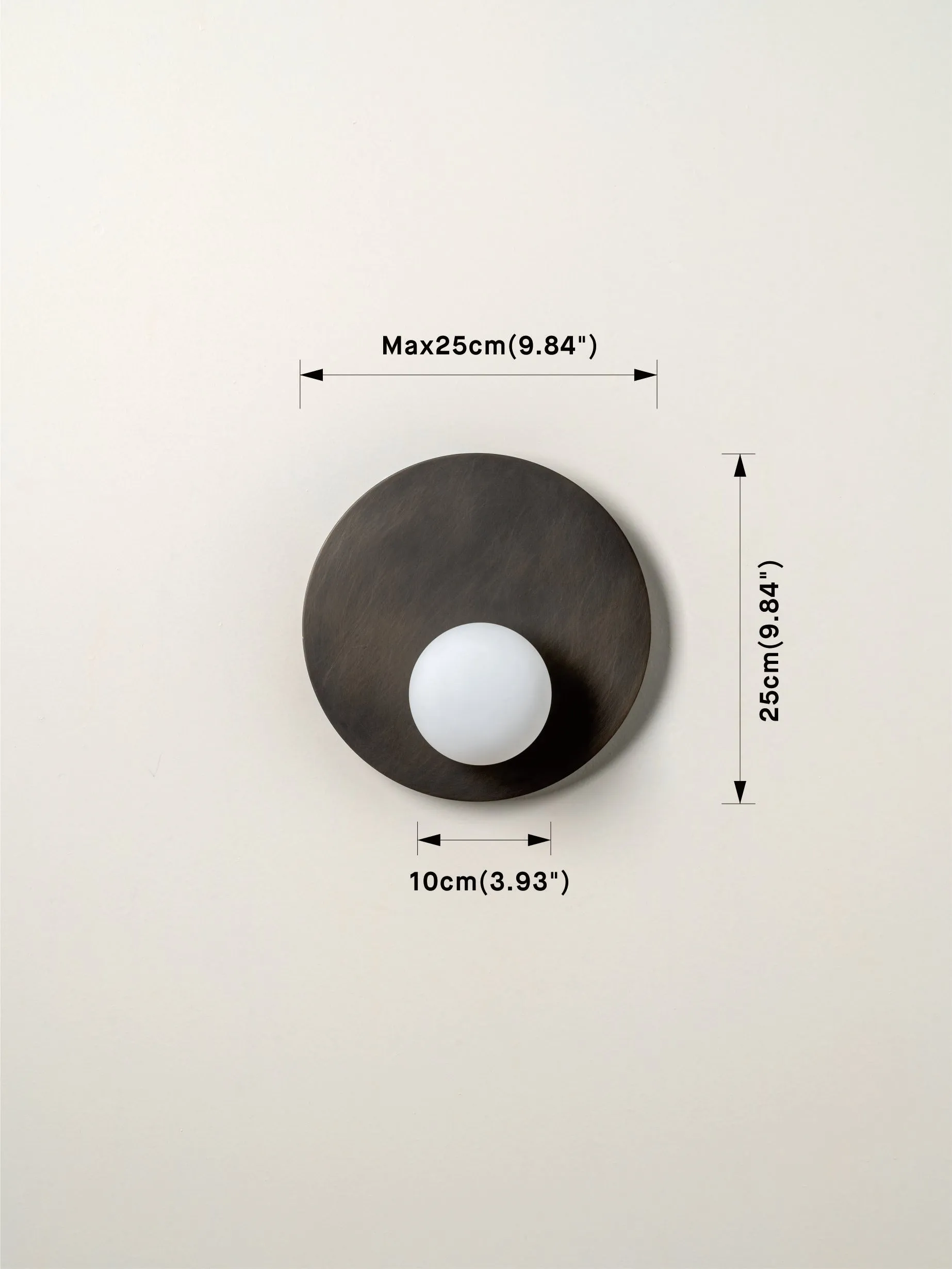 Luna - bronze and opal disc wall light