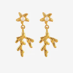 MINI CORAL LEAF EARRINGS