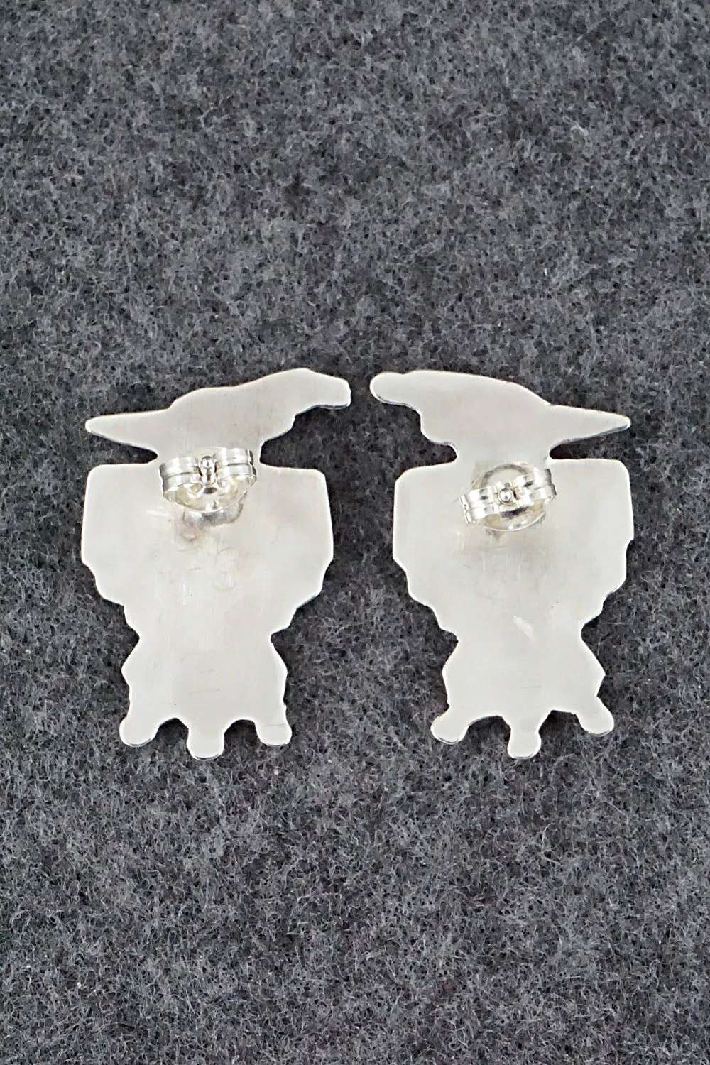Multi Stone Inlay & Sterling Silver Earrings - Fabian Cellicion