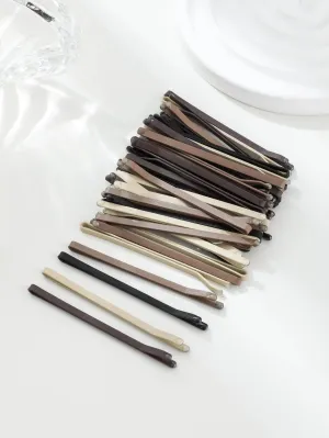 Mute Pure Color Hair Clip Set In Four Seasons, 40pcs Casual for Women Barrette