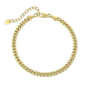 【NEW】14K Gold/White Gold Flat Cuban Curb Anklet  Bracelet KRKC