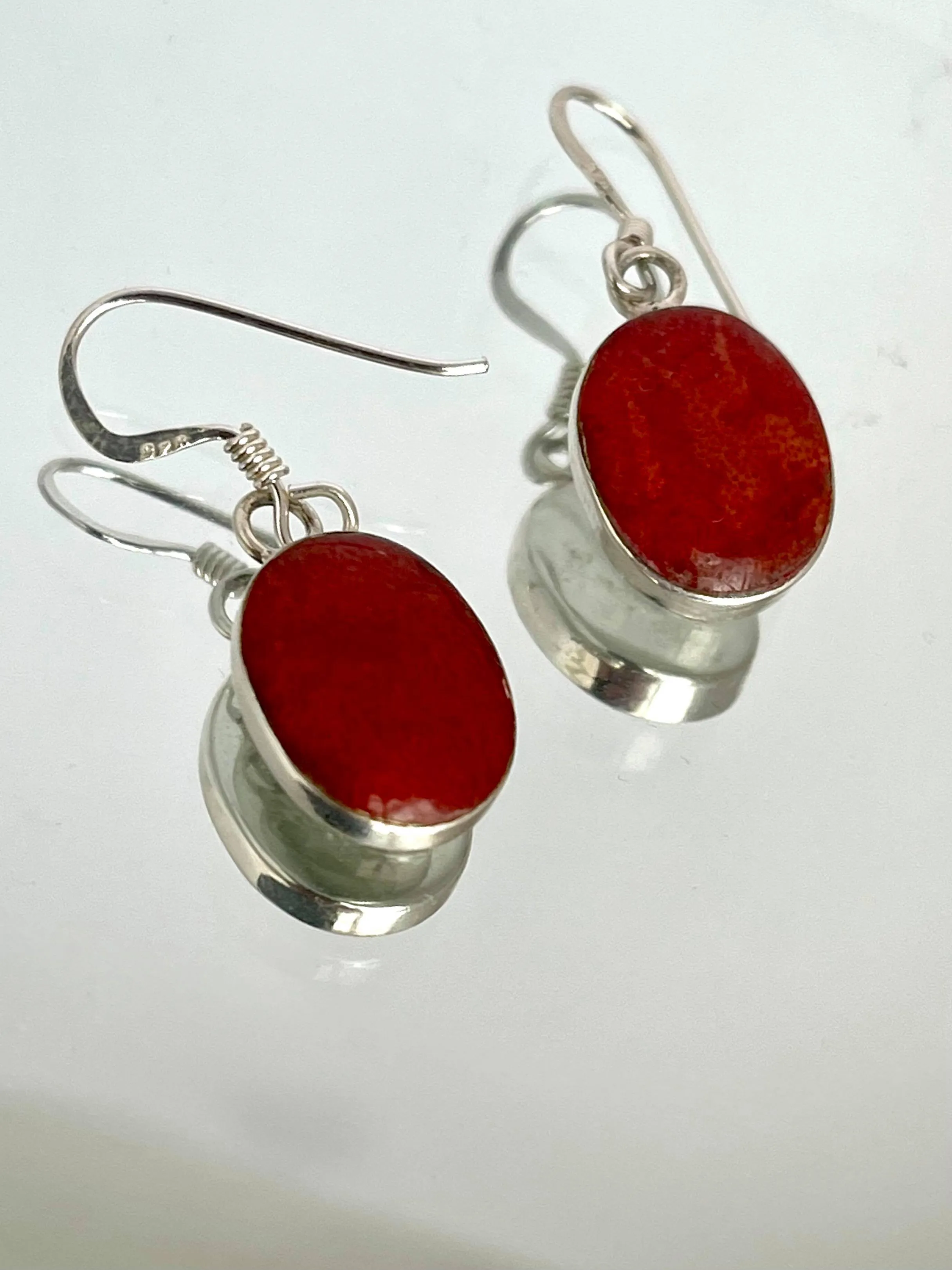 Ocean Dreams Red Coral Earrings