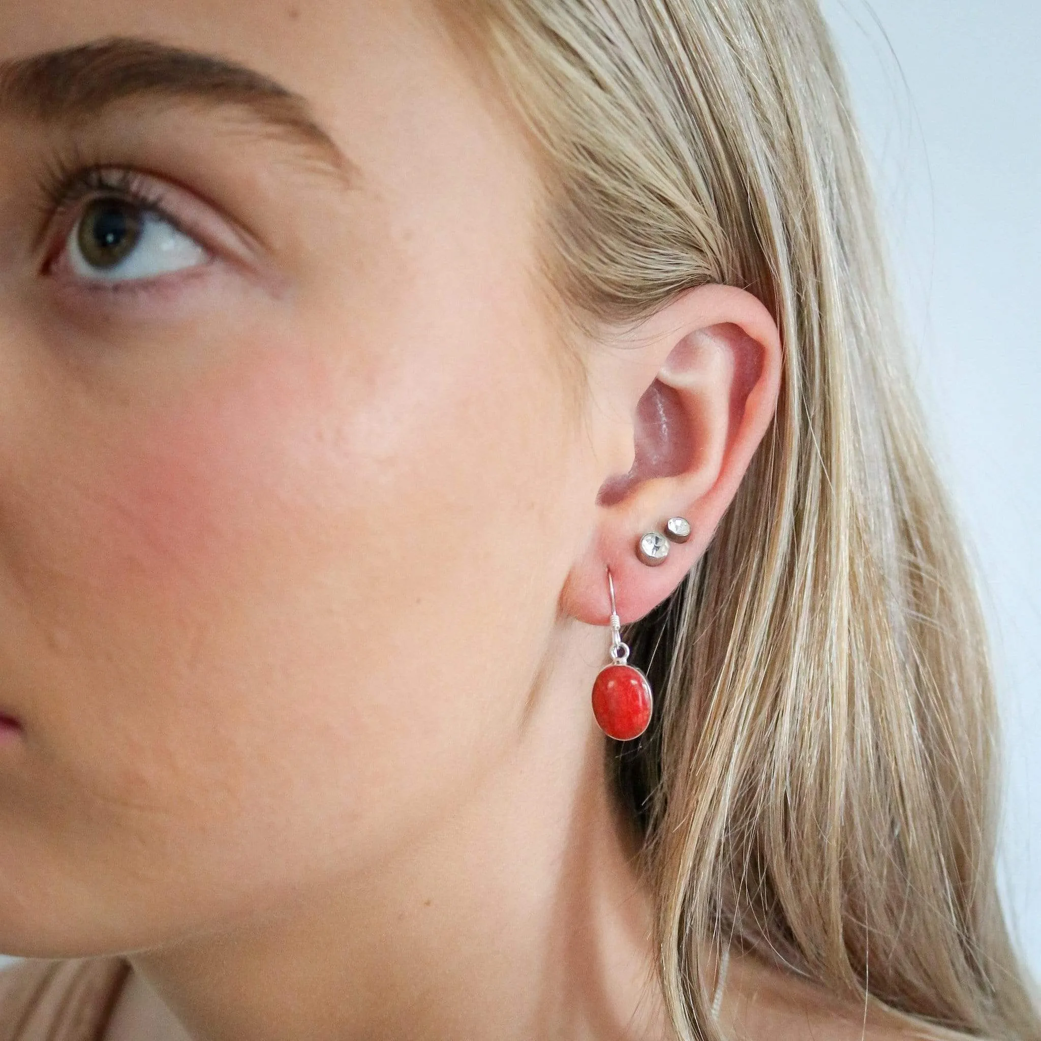 Ocean Dreams Red Coral Earrings