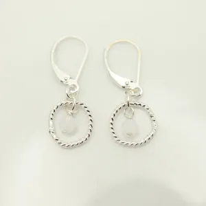 October - Opal Birthstone Sterling Silver Earrings