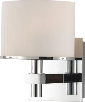 Ombra 1 Light Vanity In Chrome and White Opal Glass