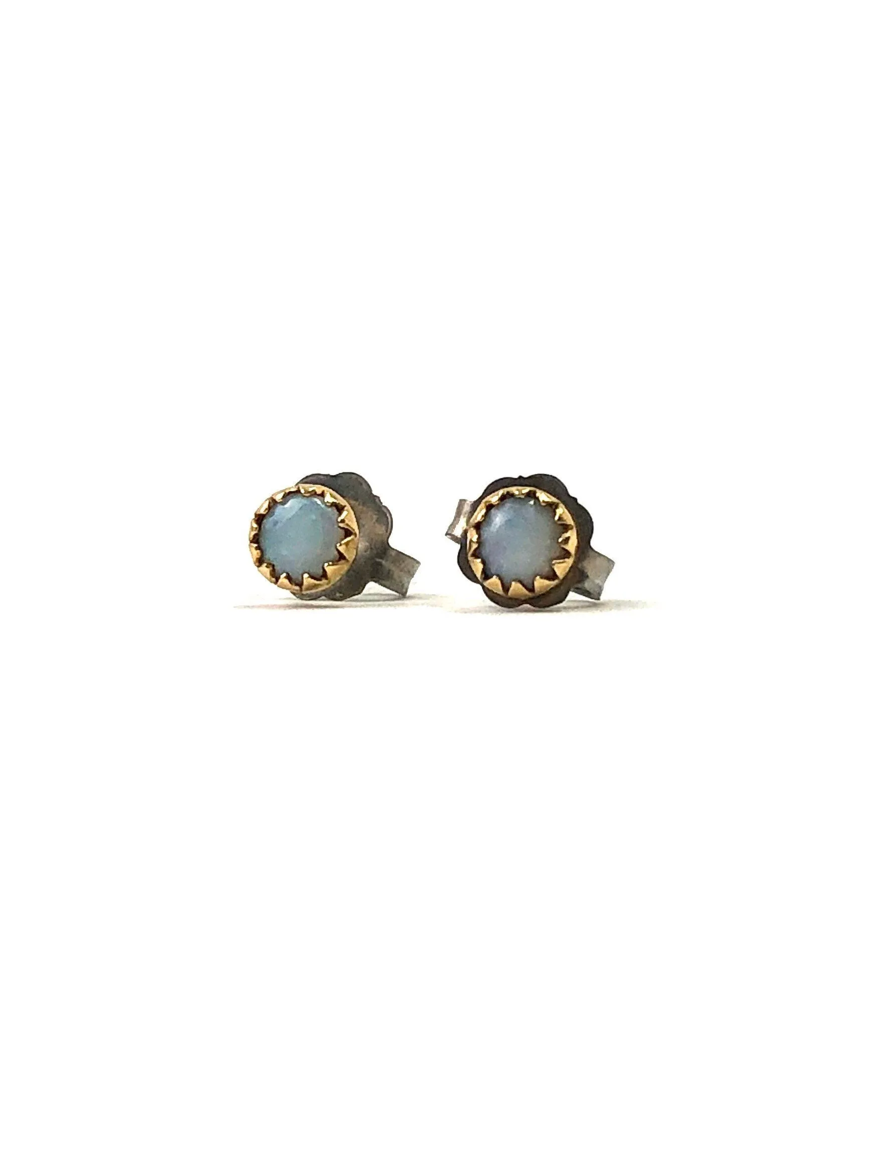 OPAL circle 14KGF post w/ sterling silver peg , SKU# OPL994