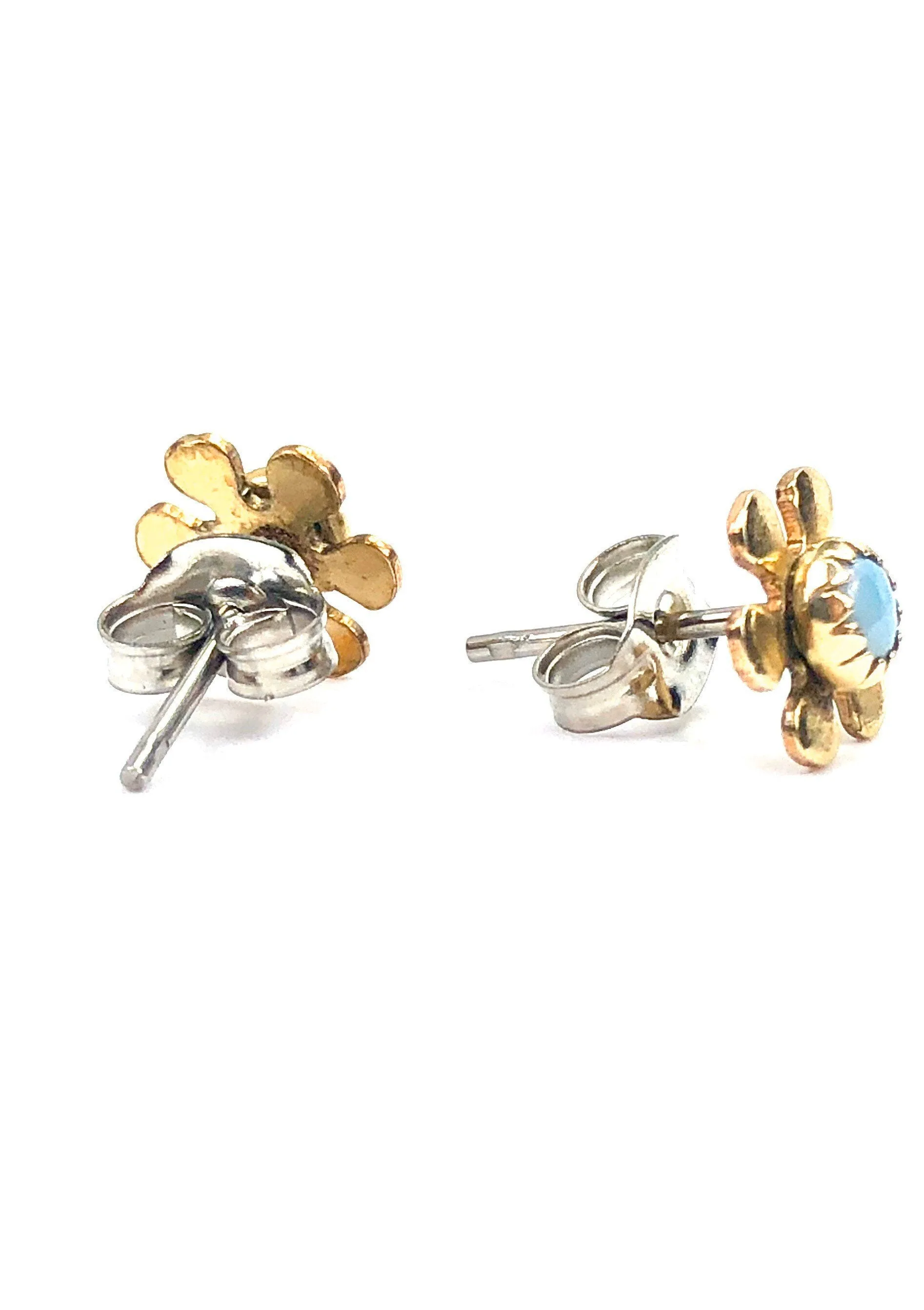Opal flower stud , 14KGF post , Sterling silver peg , SKU# OPL990FWR