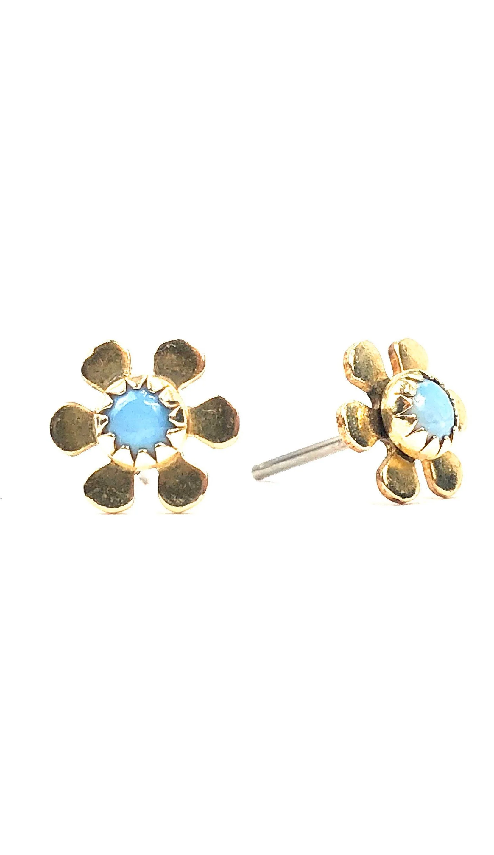 Opal flower stud , 14KGF post , Sterling silver peg , SKU# OPL990FWR