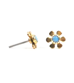 Opal flower stud , 14KGF post , Sterling silver peg , SKU# OPL990FWR