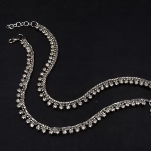 Oxidized silver anklet.