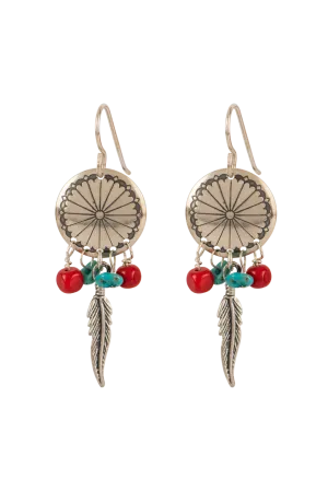Paige Wallace Concho Feather Earrings
