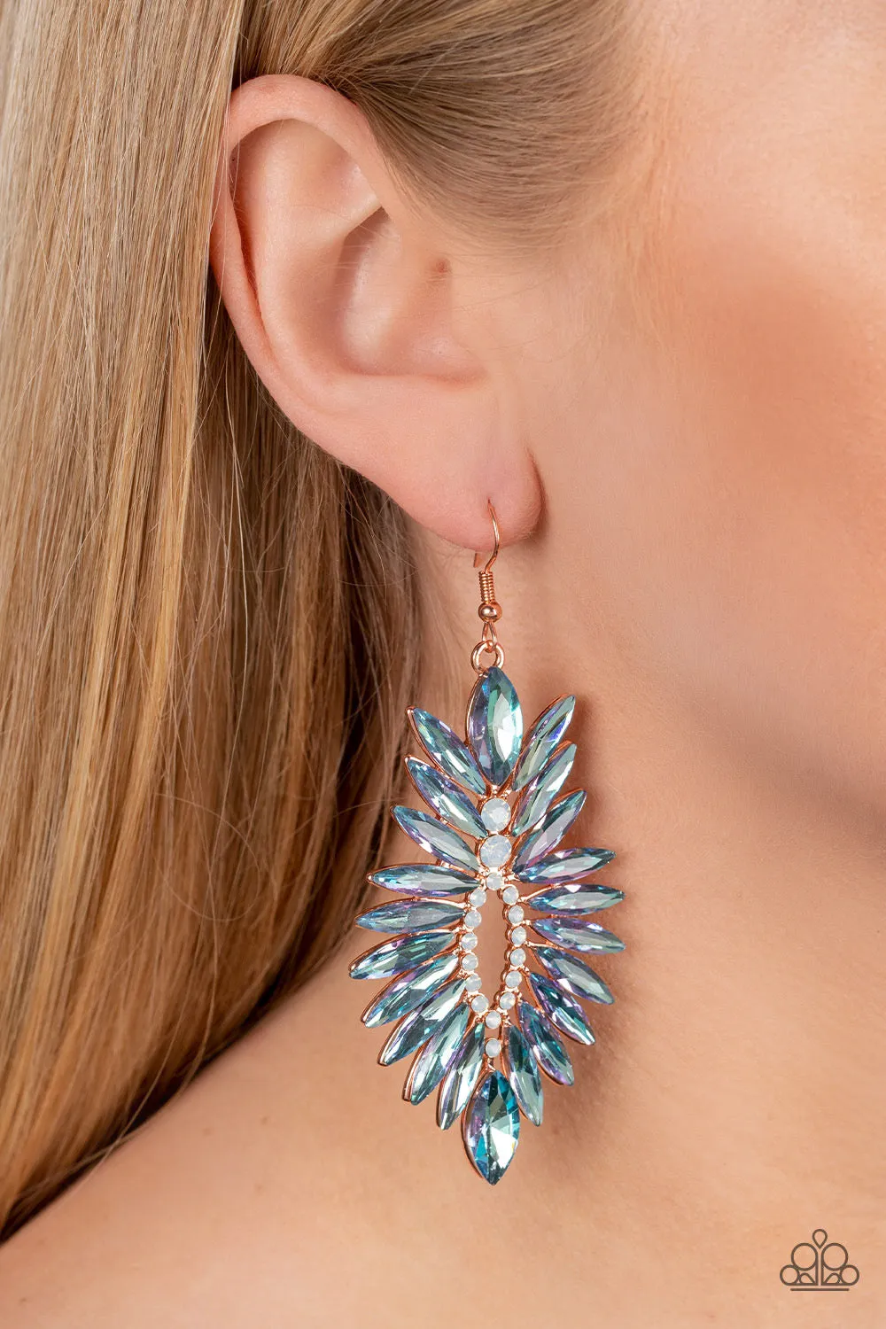 Paparazzi Turn up the Luxe - Multi Blue Earrings
