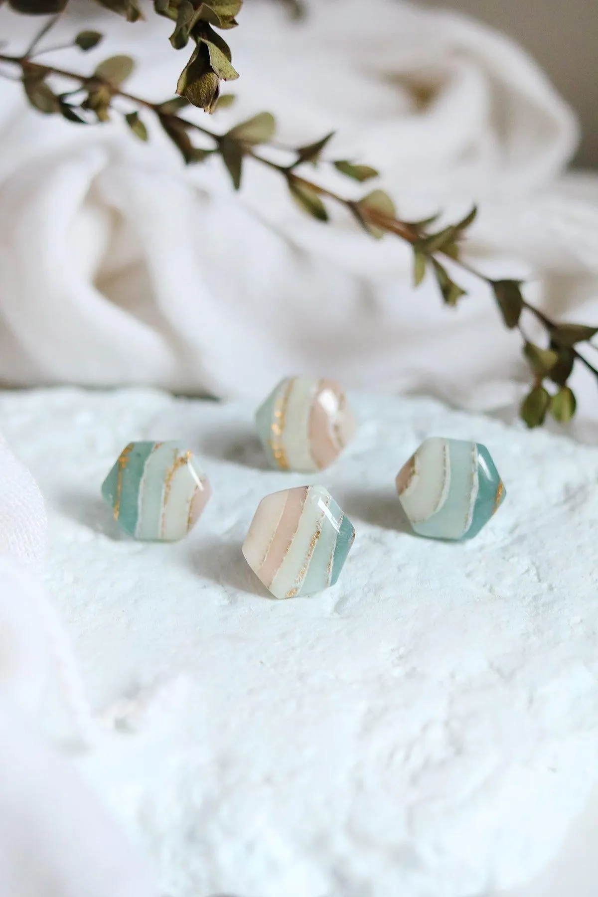 Pea Shoot Stud Earrings