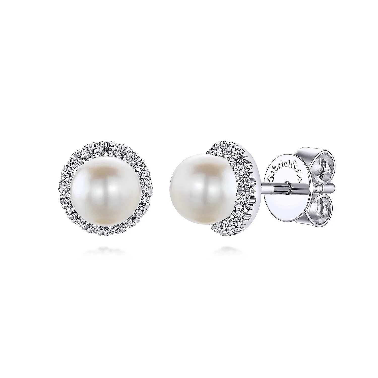 Pearl & Diamond Halo Studs