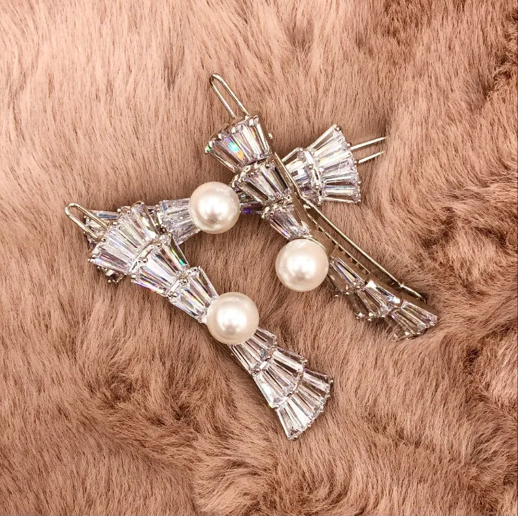Pearl   Crystal Barrettes
