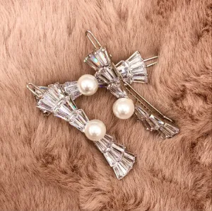 Pearl   Crystal Barrettes