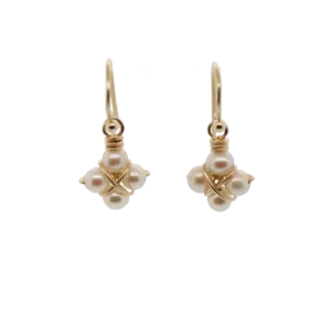 Pearl Flower Dangle Earrings