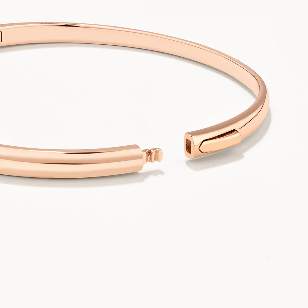 Polished Plain Bangle in Rose Gold