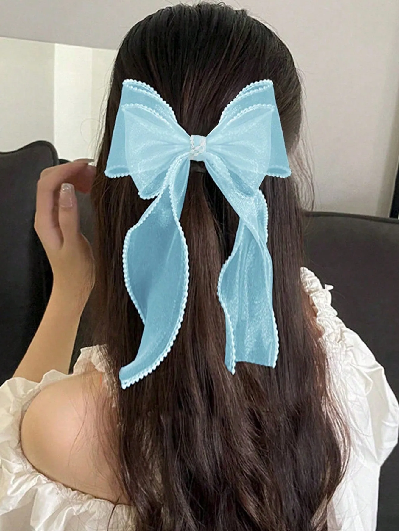 Purple Bow & Pearl Decor Hair Clip for Women Barrette Styling Hair Accessories