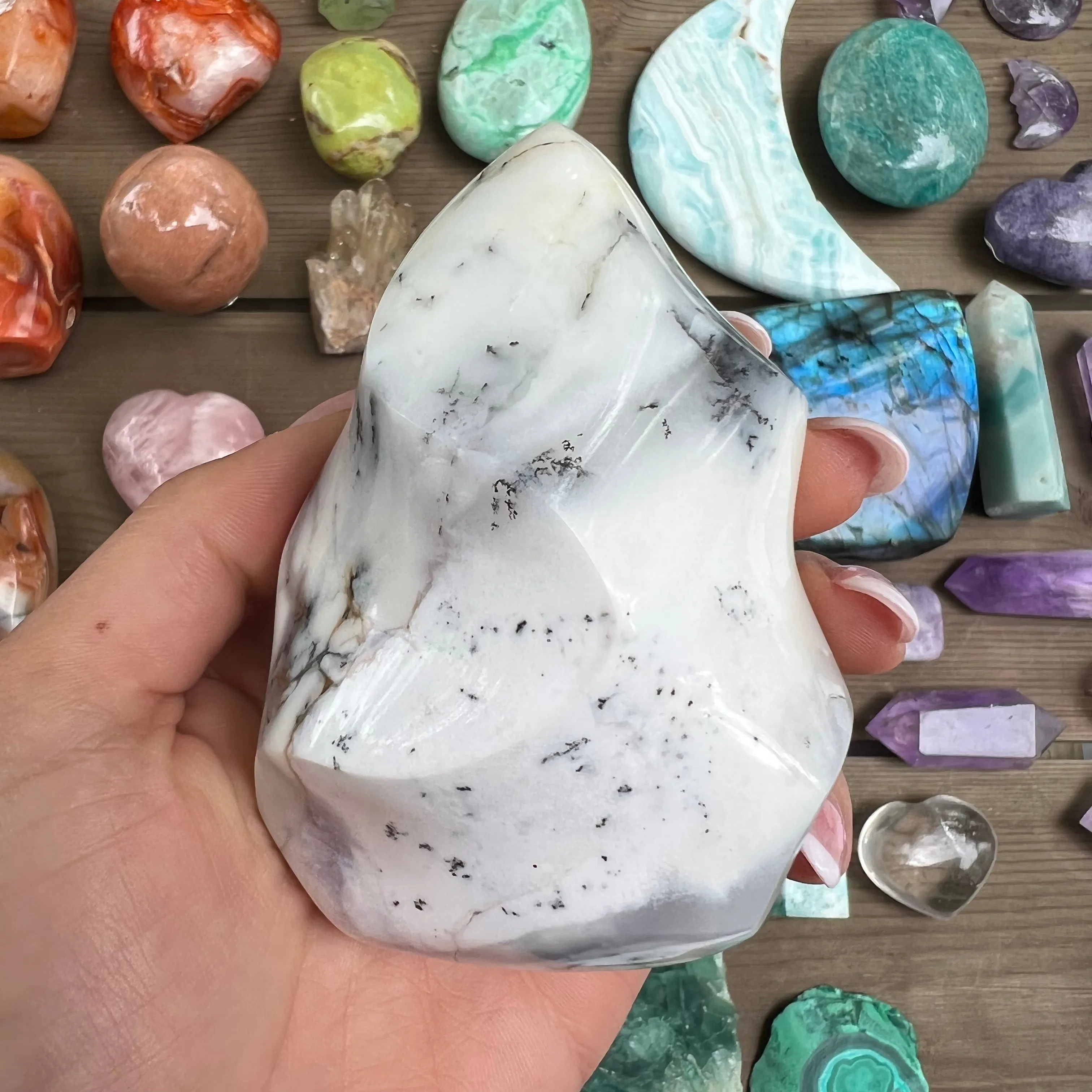 Purple Dendritic Opal Flame (#1)