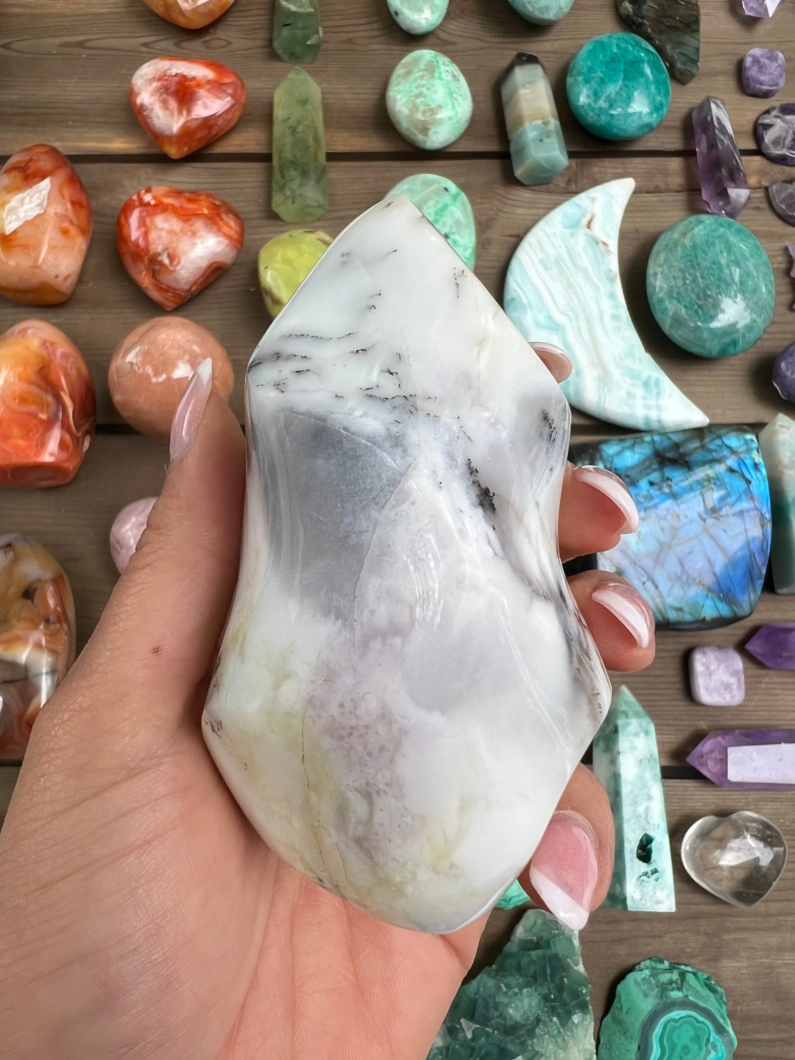 Purple Dendritic Opal Flame (#1)