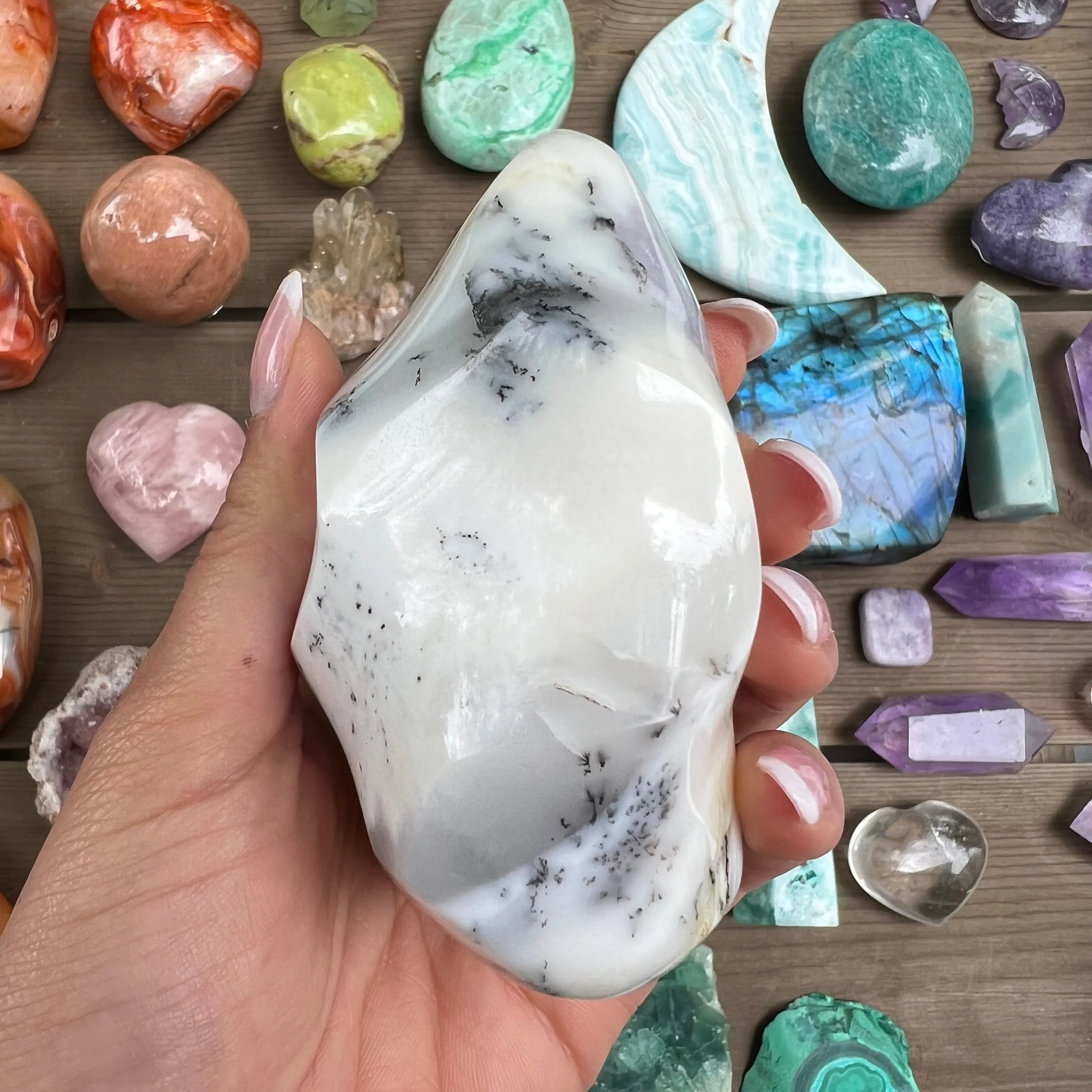 Purple Dendritic Opal Flame (#1)