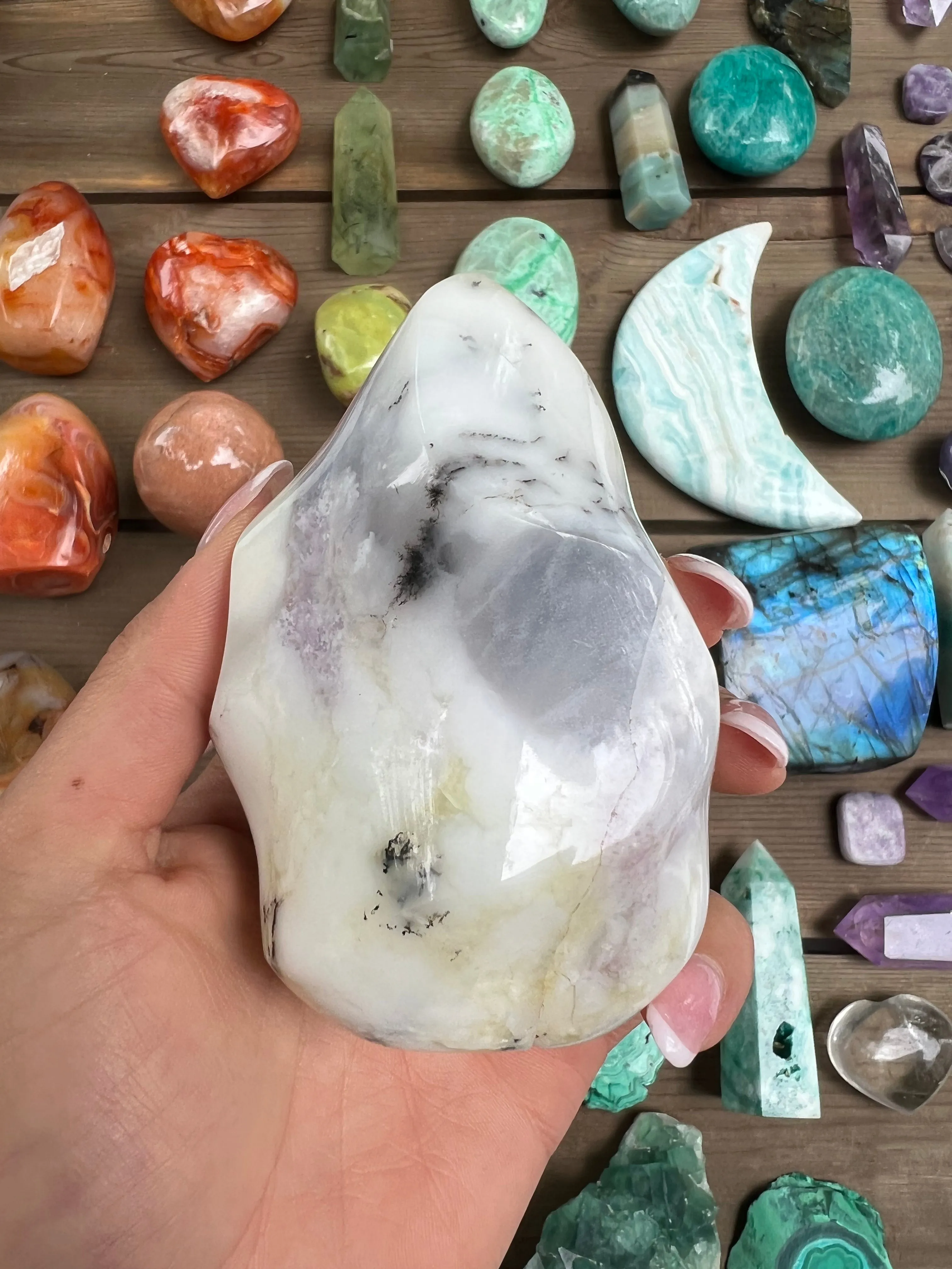 Purple Dendritic Opal Flame (#1)