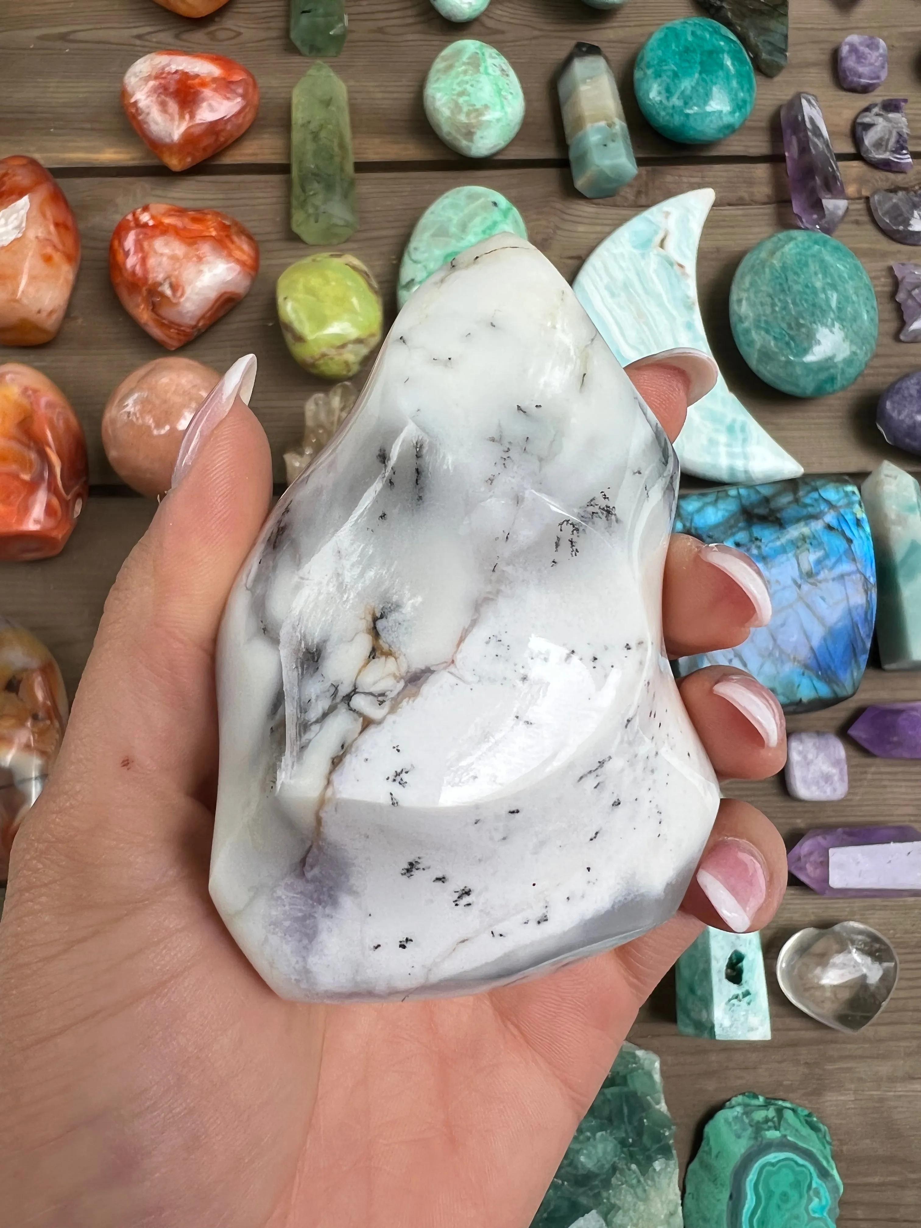 Purple Dendritic Opal Flame (#1)