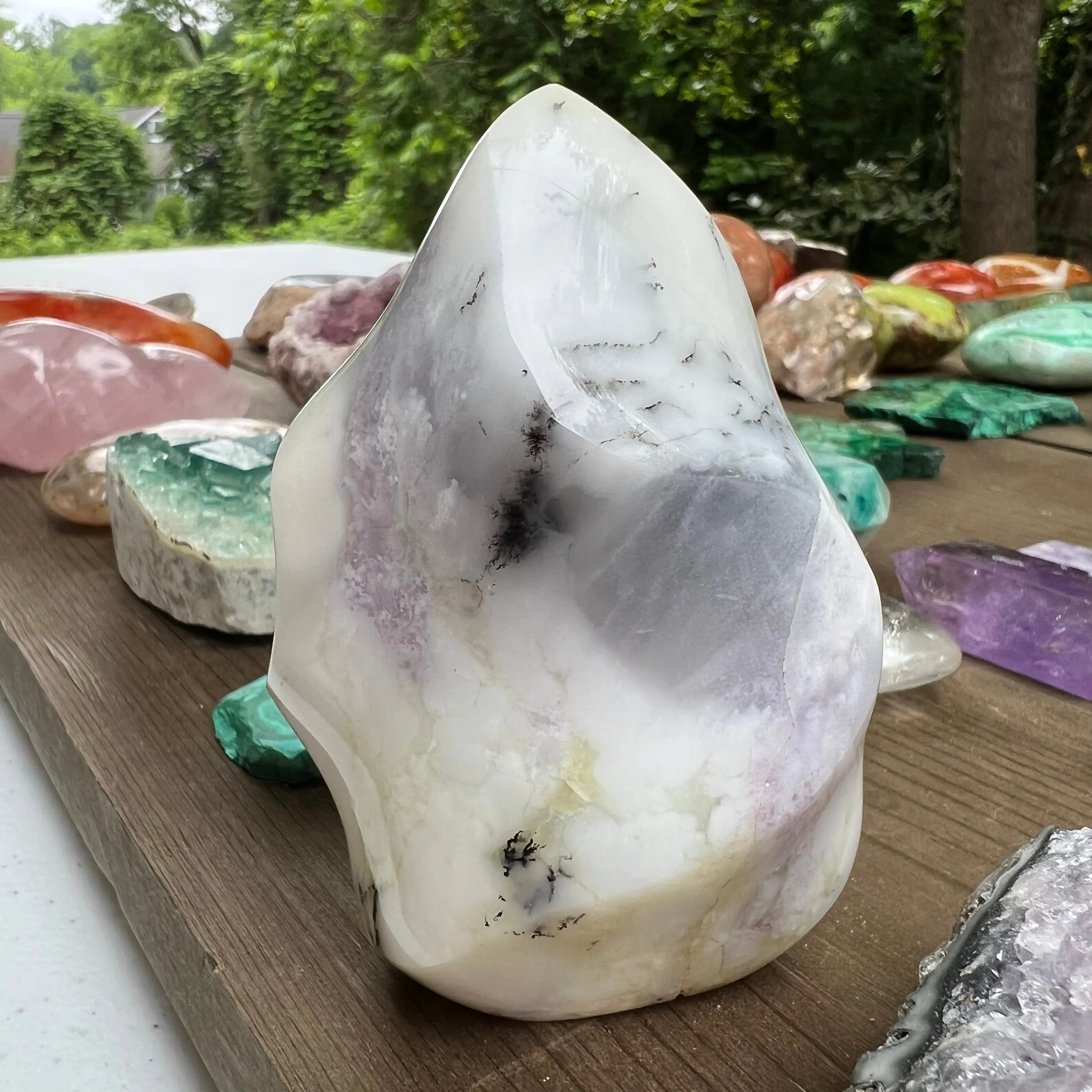 Purple Dendritic Opal Flame (#1)