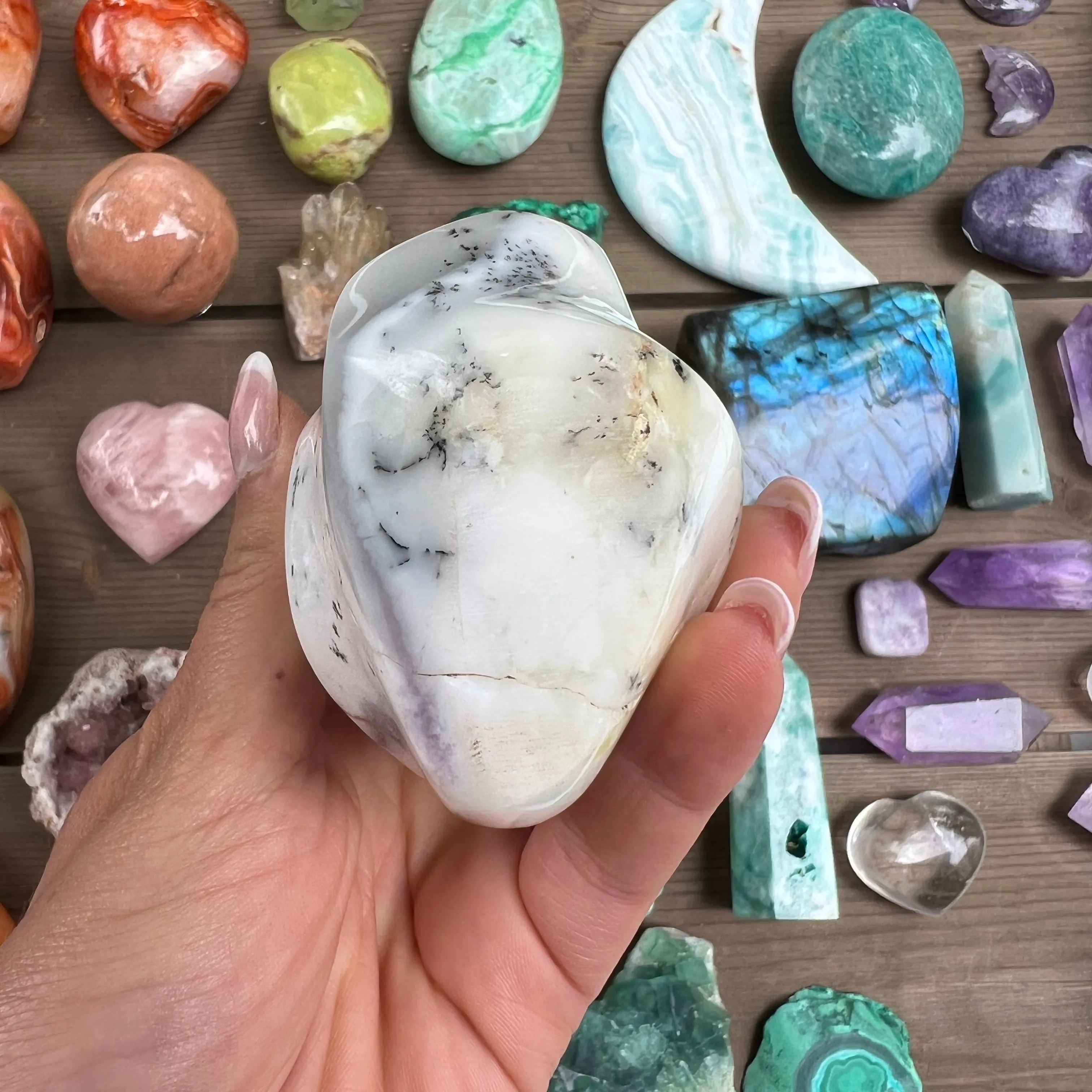Purple Dendritic Opal Flame (#1)