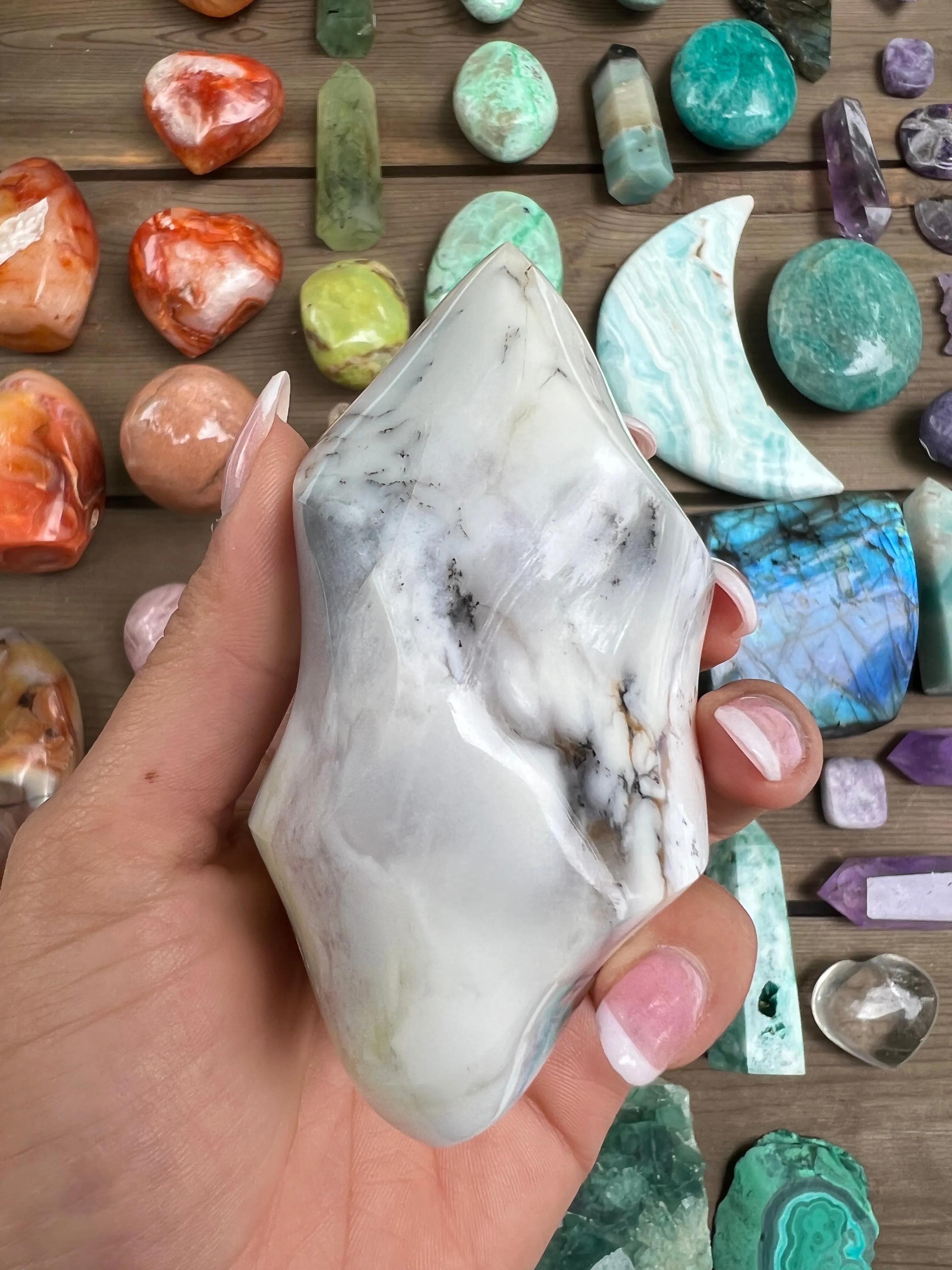 Purple Dendritic Opal Flame (#1)